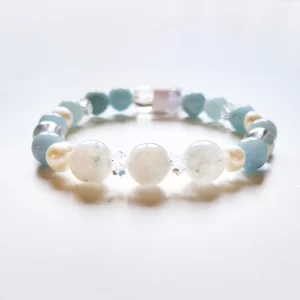 akvamarin, holdkő karkötő