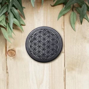 sungit korong 3 cm gravírozott életvirága