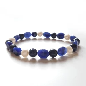 lapis, szodalit, gyöngy karkötő