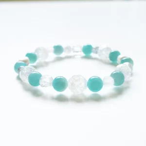 amazonit, angyal aura kvarc, aqua aura kvarc, édesvízi gyöngy, fehér achát