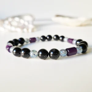 Turmalin, ametiszt, aqua aura kvarc